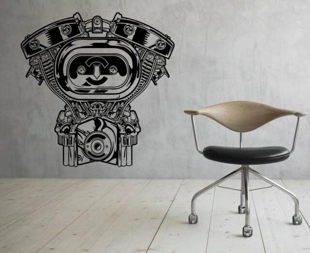 Bike Motor Wall Decal Vinyl Sticker Motorbike Racing Art Murals Garage Interior Removable Home Decor - 10B1K - image 1