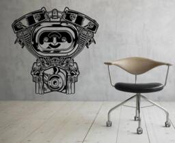 Bike Motor Wall Decal Vinyl Sticker Motorbike Racing Art Murals Garage Interior Removable Home Decor - 10B1K - thumbnail 1