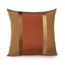 Cinnamon Orange, Tan & Gold Stripes Pillow, Decorative Throw Pillow Cover, Cushion Covers, Accent Silk Blend Blend, 16x16 Pillow