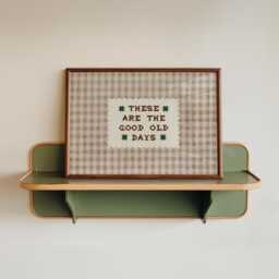 Retro Gingham Cottage Style Wall Art, Checkered Bedroom Print, These Are The Good Old Days Vintage Art - thumbnail 1