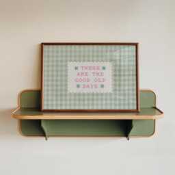 Retro Gingham Cottage Style Wall Art, Checkered Bedroom Print, These Are The Good Old Days Vintage Art - thumbnail 2