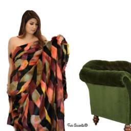 Handmade Faux Fur Throw Blanket, Jewel Tone Minky Cuddle Reverse - thumbnail 3