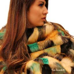 Handmade Faux Fur Throw Blanket, Jewel Tone Minky Cuddle Reverse - thumbnail 2
