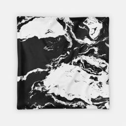 Abstract Throw Pillow. 18x18 Pillow Case. Black White Marble Effect Cushion Cover. Negro Bohemian Sofa - thumbnail 2