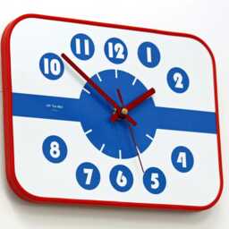 Retro Style Wall Clock - New 27cm Mid Century Blue Atomic Formica Vintage French Gift Off The Clocks - thumbnail 2