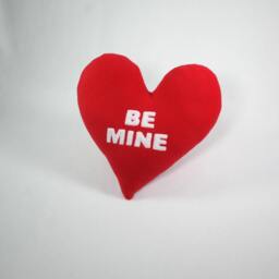 Valentine's Heart Pillow Small With Lettering Shaped Handmade Decorative - thumbnail 1