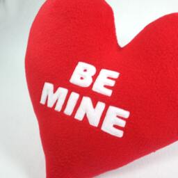 Valentine's Heart Pillow Small With Lettering Shaped Handmade Decorative - thumbnail 2