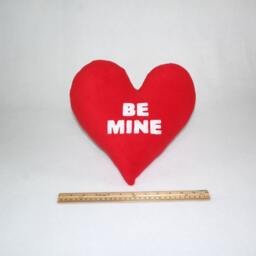 Valentine's Heart Pillow Small With Lettering Shaped Handmade Decorative - thumbnail 4