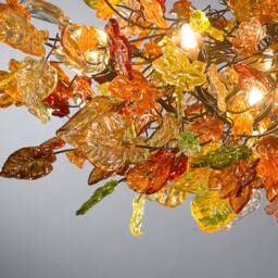 Chandeliers Ceiling Lights With Orange Flowers & Leaves For Dining Room, Living Room Or Bedroom - thumbnail 3