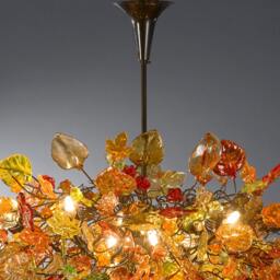 Chandeliers Ceiling Lights With Orange Flowers & Leaves For Dining Room, Living Room Or Bedroom - thumbnail 2