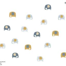 Navy & Mustard Elephants Wall Sticker Pack, Elephant Stickers, Nursery Theme, Baby Room, Decal - thumbnail 2