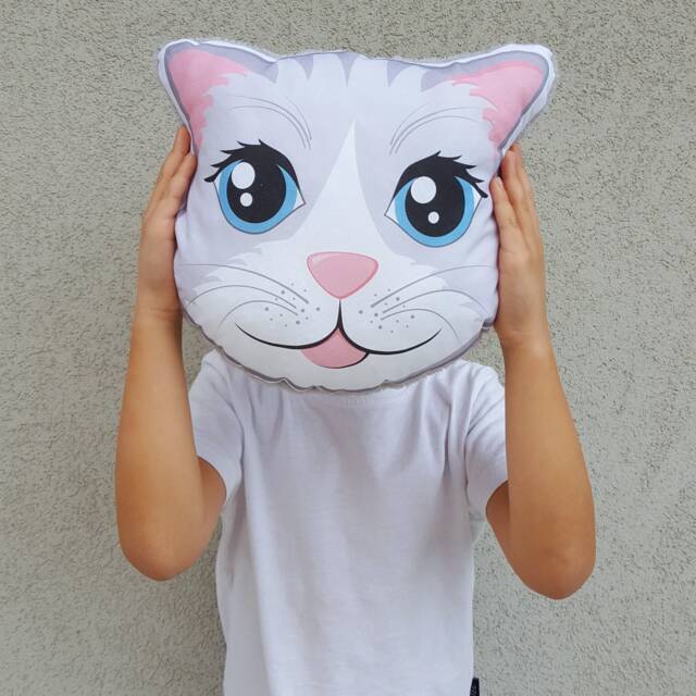Small Pillow Cat Animal Theme For Kids Birthday Gift Kid Room Decor Nursery Cushion - image 1