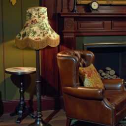 Fox Hunting Fabric Lampshade Gold Fringe, Handmade in The UK For Table & Floor Standard Lamp Shades, Ceiling Lights, Clip On Wall Lights - thumbnail 2