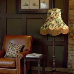 Fox Hunting Fabric Lampshade Gold Fringe, Handmade in The UK For Table & Floor Standard Lamp Shades, Ceiling Lights, Clip On Wall Lights - thumbnail 3