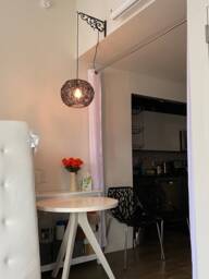 Handwoven Rattan Ball Pendant Light, Global Style Ceiling Lamp - thumbnail 1