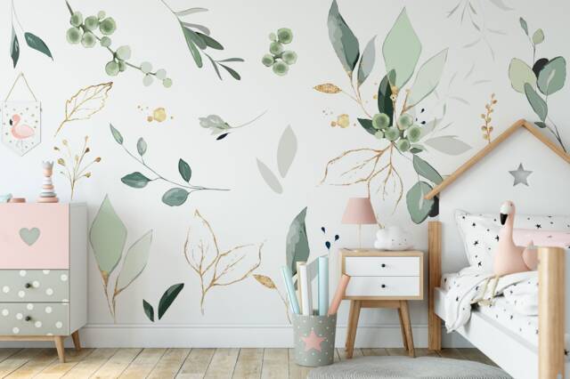 Tropical Jungle Leaf Wall Decals Peel & Stick Nursery Decor - image 1