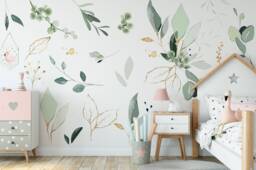 Tropical Jungle Leaf Wall Decals Peel & Stick Nursery Decor - thumbnail 1