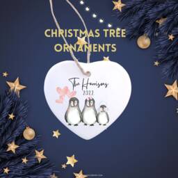 Personalised Family Christmas Bauble, Tree Decorations, Ceramic Ornament, Gift, Family Gifts - thumbnail 1