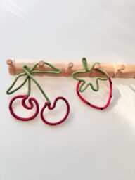 strawberry & Cherries Nursery Decor Set Fruit Theme Kids Room Wall Children Playroom Hanging - thumbnail 1
