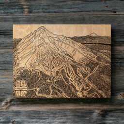 Mt Hood Meadows, Oregon Ski Trail Map - Engraved Wood Wall Art, Winter Sport Cabin Decor, Snowboard Mountain, Personalize Family Gift Poster - thumbnail 2