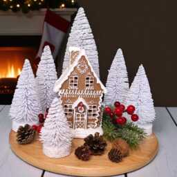 Frosted White Mini Christmas Tree Bottle Brush Tree - thumbnail 2