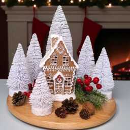 Frosted White Mini Christmas Tree Bottle Brush Tree - thumbnail 4