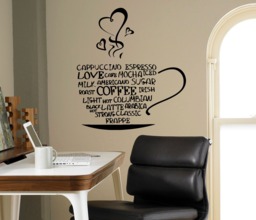 Cup Of Coffee Words Cloud Wall Vinyl Decal Sticker Home ??afe Decor Kitchen Ideas Room Interior Office Art 5(Cof