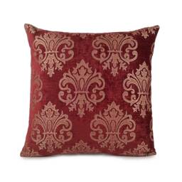 Light Burgundy - Cherry Red & Tan Pillow, Throw Pillow Cover, Decorative Cushion Accent Velour Blend Pillow - thumbnail 1