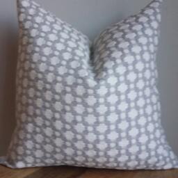 Designer F Schumacher Betwixt Gray White Zinc Neutral Geometric Small Scale Lumbar Euro Pillow Cover Cushion Toss Modern Luxe