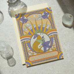 Capricorn Zodiac Print Sea-Goat Astrology Art - A4/A3 - thumbnail 2
