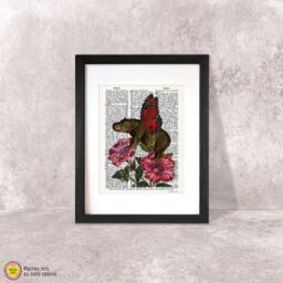 Hippo Butterfly Dictionary Art Print Funny Animal Nursery Wall Decor - thumbnail 1