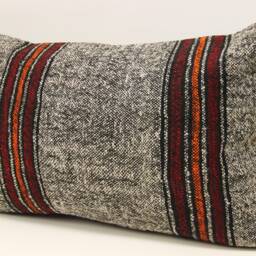 Turkish Kilim Lumbar Pillow Cover, Wool & Cotton - 16x24 Inch - thumbnail 3