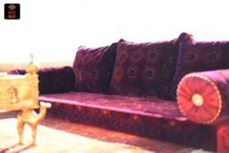 Afghan Bukhara Oriental Seating - Majlis Toshak Silky Velvet Indoor/Outdoor Hookah Lounge Home 6Pcs - thumbnail 1