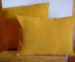 Textured Mustard Pillow Cover Set - Jersey Knit, 2-Pieces
