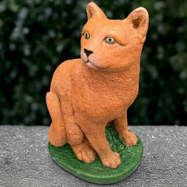 Concrete Kitty Statue Stone Cat Sculpture Cement Kitten Ornament Kitty Lover Gift Handmade Decoration Front Door Figurine Yard Art - image 1