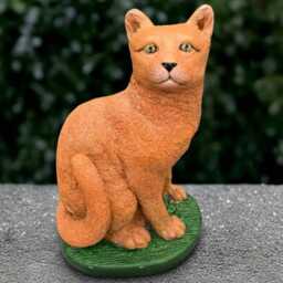 Concrete Kitty Statue Stone Cat Sculpture Cement Kitten Ornament Kitty Lover Gift Handmade Decoration Front Door Figurine Yard Art - thumbnail 2