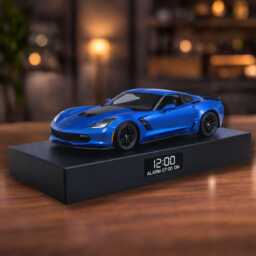 Corvette Z06 Alarm Clock - Realistic Engine Sound, Working Headlights, Handmade, Car Enthusiast Gift