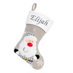 Personalised Grey Christmas Stocking - Embroidered Xmas Stockings Family Sacks - thumbnail 2