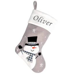 Personalised Grey Christmas Stocking - Embroidered Xmas Stockings Family Sacks - thumbnail 3