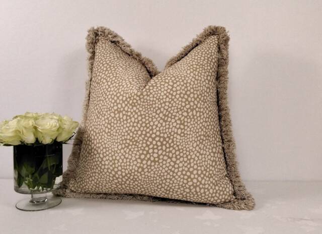 Cotton Square Scatter Cushion Cover Brush Fringe Throw - image 1