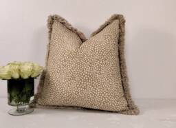 Cotton Square Scatter Cushion Cover Brush Fringe Throw - thumbnail 1