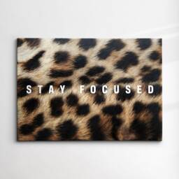 stay Focused Quote Leopard Pattern Motivational Inspirational, Framed Canvas Wall Art Poster Print, Home Office & Room Decor, Gift Idea - thumbnail 3