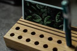 Hold My Pen Desk Organizer, Wood Pencil Holder, Desk Organizer, Accessories For Best, Rustic Office Decor - thumbnail 1