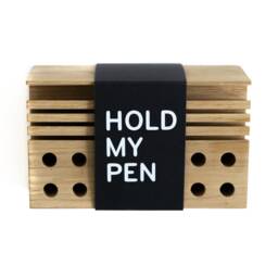 Hold My Pen Desk Organizer, Wood Pencil Holder, Desk Organizer, Accessories For Best, Rustic Office Decor - thumbnail 3