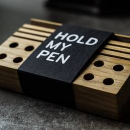 Hold My Pen Desk Organizer, Wood Pencil Holder, Desk Organizer, Accessories For Best, Rustic Office Decor - thumbnail 2