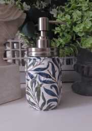 Beautiful Decoupaged William Morris Inspired Glass Mason Jar Soap Dispenser.other Designs Available.hand Decorated