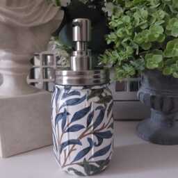 Beautiful Decoupaged William Morris Inspired Glass Mason Jar Soap Dispenser.other Designs Available.hand Decorated - thumbnail 2