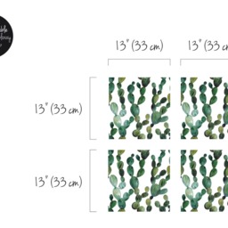 Decals For Stickers Ikea Kallax/Expedit, Green Cactus Decals, Boho Style, Tropical, Exotic, Stickers, Furniture, Peel & Stick #5Ka - thumbnail 2