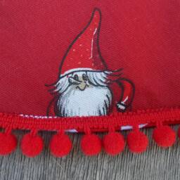Christmas Red Tree Skirt Denmark Danish Scandinavian Scandi Ornament Gnome Nisse Swedish Nordic - thumbnail 2