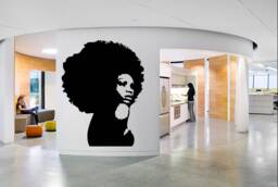 African Woman Vinyl Wall Decal Afro Art, Home Decor T1380 - thumbnail 1